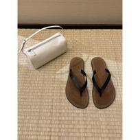 Cowhide version~ Retro niche toe flip-flops cool slippers for women to wear summer casual flat-bottomed beach slippers 35 juoda