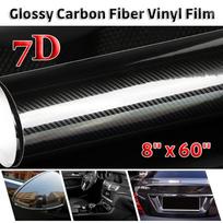 7D anglies pluošto vinilas, 20 cm x 152 cm, automobilio apvyniojimo lakšto ritininis plėvelės apvyniojamas lipdukas Motociklų automobilių stiliaus automobilių lipdukai juoda
