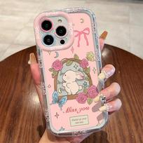 Mobiliųjų telefonų dėklai iPhone 11 13 XR 15 Pro Max 12 14 Pro Max dėklas iPhone 16 7 Plus 8 Plus XS Max Animacinis raštas Apsauga nuo kritimo Atspari smūgiams iPhone 6&6s balta