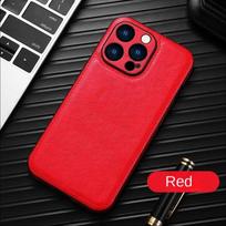 Prabangus odinis dėklas iPhone 16 15 14 13 12 11 Pro Max X XR XS 7 8 Plus SE   Verslo kameros rėmo apsaugos dėklas iPhone 16 Plus red
