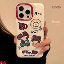 American Cute Apple 14 Mobile Phone Case Iphone15 Silicone 16 Suitable for Cats and Puppies 13promax Anti-fall 12 16promax