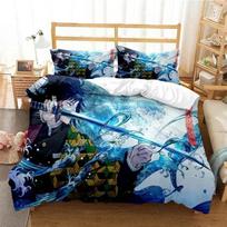3D Anime Demon Slayer Bedding Set Nezuko Tanjirou Printed Bed Set Duvet Cover Pillowcase Linen Sheet Quilt Cover Queen King Size 70x133cm 2pcs
