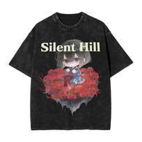 Silent Hill F Hinako T Shirts Hip Hop Washed Short Sleeve T-Shirt  Vintage for Men Women Graphic Printed Tops Tees S