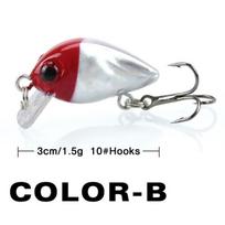 Žvejybos masalas Mini Minnow 3cm/1,5g Vobleriai Crank Bait 10 spalvų dirbtiniai masalai Type B