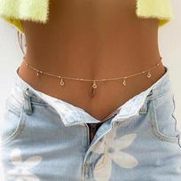 Sexy Double Layer  Pendant Chain For Women Waist Bead Belly Chain Belly Belt Summer Beach Body Jewelry Gifts