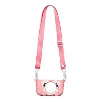 Kids Camera Silicone Protector Case- Childen's Camera Cover Bag Cartoon -Dog Cat rožinė