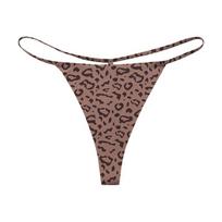 Sexy leopard print thong female seamless low waist hot temptation fitness T-briefs S