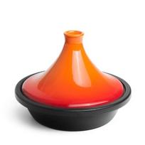 Enameled Cast Iron and Ceramic Tajine Cooking Pot - Moroccan Tagine Pot Stovetop Tandoori Oven oranžinė