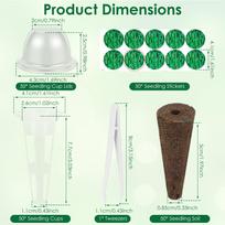 50 Set Hydroponics Pods Kit Indoor Garden Accessories Includes Grow Sponges Lids Labels Tweezers Flower and Plant Planting Set
