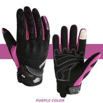 SUOMY Women Motorcycle Gloves Summer Breathable Motorbike Racing Gloves Lady Pink/Purple Motocross Gloves Touch Function S