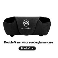 ESXD7 Suede Car Eyeglass Case Sun Visor Glasses Holder Magnetic Clips For Citroen C4 C3 C5 C1 C2 C6 VTS C4L DS3 DS4 DS5 Grand Berlingo
