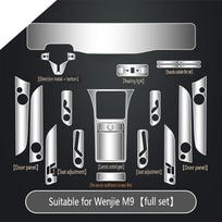 TPU Transparent Protector Film for AITO M9 2024 Car Interior Stickers Center Console Gear Navigator Door Panel Decor Accessories Left Steering Wheel