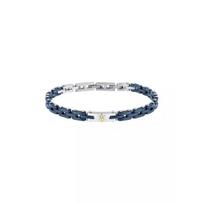 Maserati Jewels Blue And Silver Tone Stainless Steel Bracelet JM425ATZ65 For Men