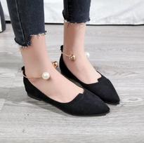 Versatile Women's Flats New 2024 Style Black Autumn Popular Shoe Trendy Comfortable Rubber Sole Shoes for Spring 35 juoda