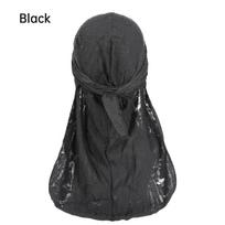 New Vintage hole Cotton Durag Headband Unisex Hip Hop Bandana Long Tail Pirate Cap for Men Trendy Head Wraps Cycling Head Scarf juoda