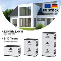 German Stock 3800WH LiFePO4 Battery 3.8kWh 2400W Hybrid Grid Balcony Storage Solar Home Energy System IP65 CAN CE IEC EN 220/230/240V 3.8KWH 2.4KW