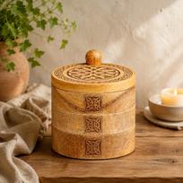 Celtic Carved 3 Tier Revolving Box