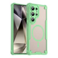 Luxury Matte Shockproof Magnetic Case for IPhone Samsung Galaxy S26 S25 Ultra S24 FE S23 S22 Plus S26+ Magsafe Cover Accessories Galaxy S25 Ultra žalia