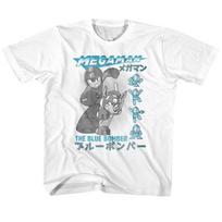 Kids Mega Man Blue Bomber White Gaming Shirt XXL