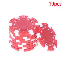 10 Vnt. ABS Plastiko Pokerio Žetonai Kazino Texas Hold'Em Pokeris Metalinės Monetos 11,5G Žetonai Pokerio Žaidimo Žetonų Rinkinys Priedai raudona