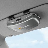 Car Sun Visor Sunglasses Case Glasses Holder For Chevrolet Cruze Sonic Silverado Trax Bolt Spark Tahoe Z71 Aveo Impala Malibu pilka spalva