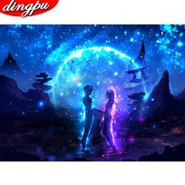 5D Diamond Painting Full Drill Round Cartoon DIY Diamond Embroidery Cross Stitch Home Decoration 20X30CM blue