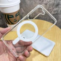 For Samsung Galaxy S22 S23 S24 S25 Ultra Plus Transparent Case Wireless Charging Magnetic Shockproof Anti-Slip Cover Samsung Galaxy S22