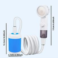 Nešiojamas elektrinis kempingo dušas, USB lauko dušo komplektas su ABS medžiaga, kelionėms, kempingui, alpinizmui, naminių gyvūnėlių maudynėms, augalų laistymui 1pc