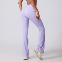Peach High Waist Butt-Lifting Flare Yoga Pants for Women - Micro Flare, Skinny Fit, Long Length Fitness Pants Small