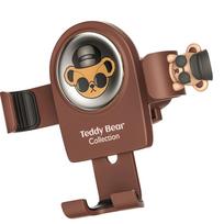 Car Phone Mount Cute Catoon Pattern Stable Vent Design Heat Dissipation Car Phone Holder with Soft Silicone Pad Brown