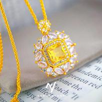 Luxury 24K 9999 Pure Gold Real Gold Women's Sugar Pendant Yellow Diamond Necklace Simple Diamond Pendant Necklace auksas
