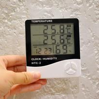 Digital Thermo Hygrometer Humidity Room Temperature Meter Weather Station Clock LCD Time Desktop Table Clocks China Mainland