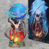 LS Spirit Vitality balloon Wukong SSj3 Super Saiyan Dragon BallZ 9.05Inch/23cm Can be move Skill glowing PVC Battle Model Toys No box