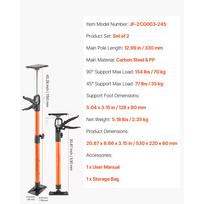 SucceBuy 2/4/8 vnt. spintelės atraminė teleskopinė strypa, reguliuojama plieninė, 70 kg talpa, spintelėms, krovinių strypams montuoti