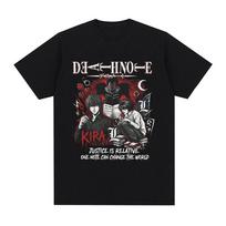Anime Death Note Ryuk Yagami Light L·Lawliet Graphic T-shirts Men's Clothing Cotton T-shirt Fashion Loose Y2K Short Sleeve To... S įvairiaspalvis