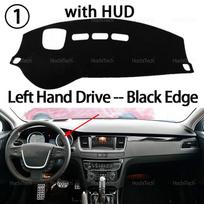 For Peugeot 508 508sw 508GT RXH 2010-2018 Dashboard Cover Dash Board Mat Carpet Pad Sunshade Cushion Car Visor Accessories Left Black with HUD
