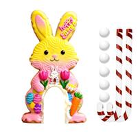 Easter Bunny Shaped Yard Decoration with Religious Motif and Stake Set for Outdoor Holiday Display one size geltona