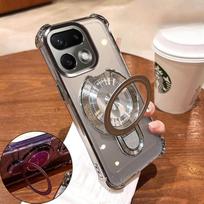 Dėklas Realme 16 Pro Plus Madingas Aukštos kokybės Oro pagalvės Neslystantis Magnetinis Stovas Dangtelis Realme16 Pro Atsparus smūgiams Funda realme 16 Pro sidabras