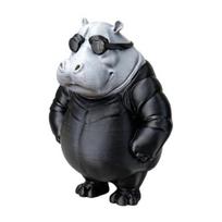 Funny Cool Hippo Figurine 3D Printed Hippopotamus in Sunglasses Statue Novelty Animal Sculpture for Home Office Desk Decor juoda