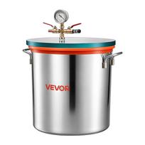 34.1 L Vacuum Chamber, Stainless Steel, Vacuum Degassing Chamber with Tempered Glass Lid, Hose, Air Filter, Ideal for Resin Casting, Stabilizing Wood,