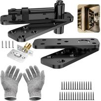 Hidden Door Hinge,Load-Bearing Heavy Duty Pivot Door Hardware, 360° Rotation, Black juoda