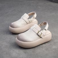 GKTINOO Retro Round Toe Breathable Thick Sole Sandals 2025 Summer New Casual Versatile Women's Flat Platform Shoes 220