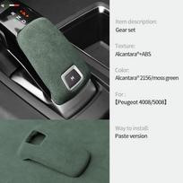 BDU1 Car Center Console Gear Shift Head Knob Cover Trim Alcantara Suede For Peugeot 4008 5008 508L 2008 3008 GT car accessories