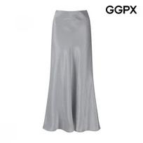 Ggpx New York Satin Long Flare Skirt  Gq4sk021f Grey/F