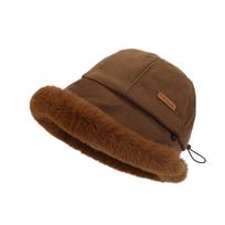 Wide Brim Plus Velvet Panama Hat Warm Winter Fisherman Hat Fashion Fluffy Fur Bucket Hat  Riding ruda