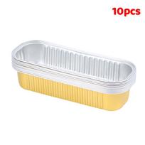 10Pcs Mini Loaf Pans Rectangle Aluminum Foil Baking Pan Mini Bread Container Heat-Resistant Cake Pans For Daily Holiday Baking 10Pcs auksas