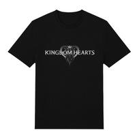 Kingdom Hearts Retro Logo Tee Y2K Vintage Trendy Game T Shirts Women Men Comfort Cotton Clothes Casual O-neck Short Sleeve Tops XS juoda