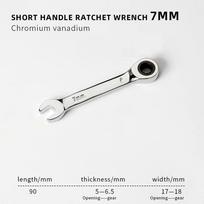 1Pcs 6-19mm Ratchet Socket Spanner 72 Teeth Short Handle Stubby Single Wrench Reversible Combination Steel Nut Repair Tool