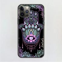 Mobiliojo telefono dangtelis, skirtas iPhone 14 12 Mini 11 Pro Xs Max Xr 8 7 6 6s Plus Black Tpu Fundas Capa Hamsa Rankų amuletas Psychedelic Art For iPhone 7 8 Plus