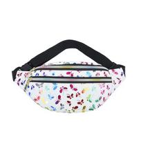 Butterfly Printed Waist Bag Women Fanny Pack Colorful Bum Bag Travel Cartoon Belt`s Bag Festival Phone Pouch Purse black